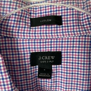 J. Crew Men's Dress Shirts Size Small 14-14.5‎ Blue Purple Plaid Cotton